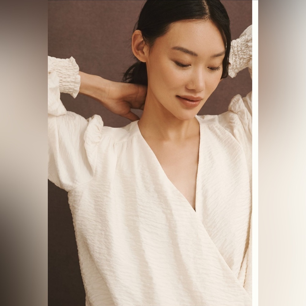 NWT Anthropologie Long Sleeve Wrap Blouse - Picture 3 of 9